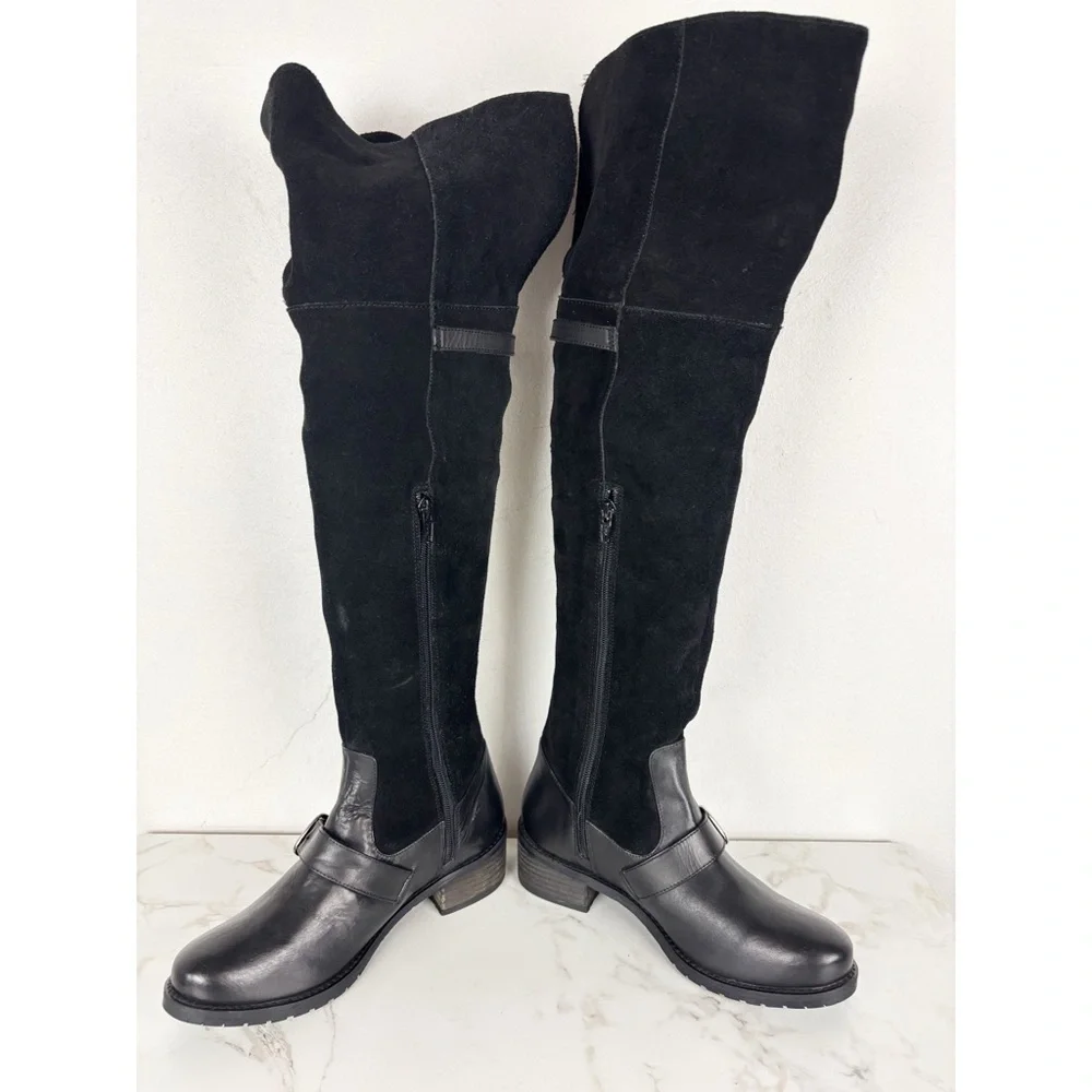 Matisse Lola Black Suede Over The Knee Boots Sz 6.5